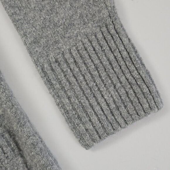 Tres Chic Women's Grey Wool Blend Open Front Long Cardigan Patch Pockets Size M - Picture 5 of 14